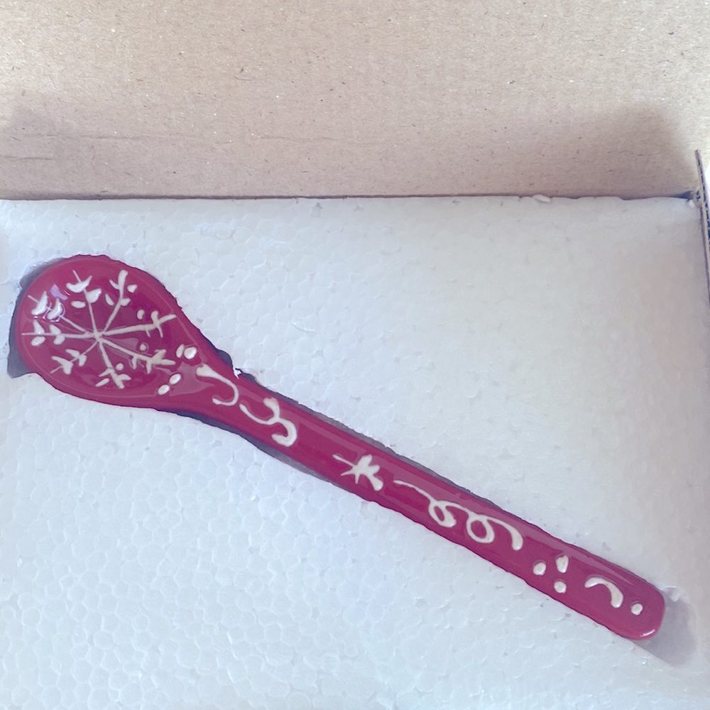 NIB Cracker Barrel Very Beautiful Serve Ware Ceramic Red Mug & Spoon - Picture 5 of 9